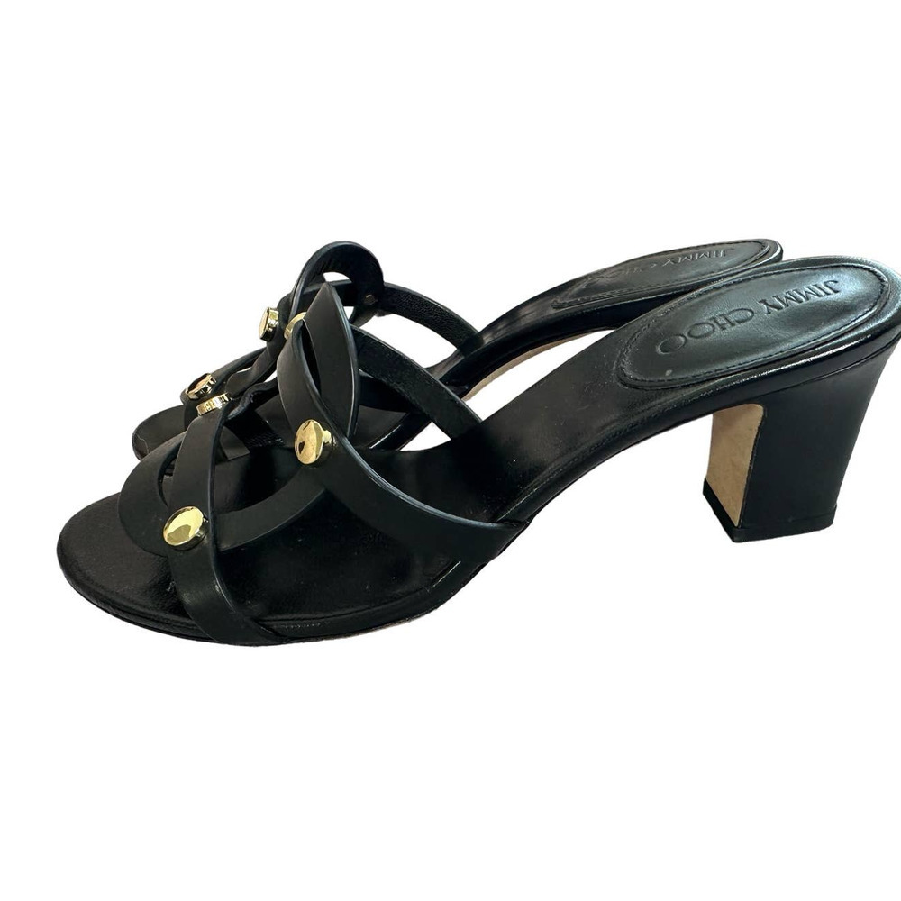 Jimmy Choo‎ Damaris Block Heel Sandal  Black  36.5 - Picture 2 of 8
